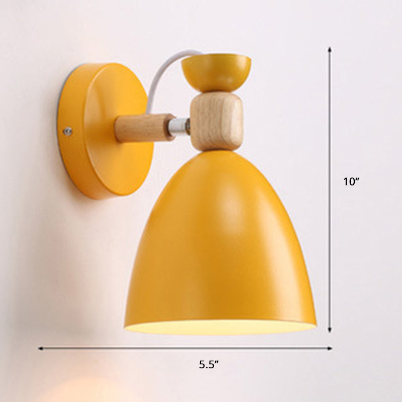 Einzelnes Nachttisch Wandmontierte Leselampe Macaron Adjustable Wandlampe mit Glockenmetallschirm