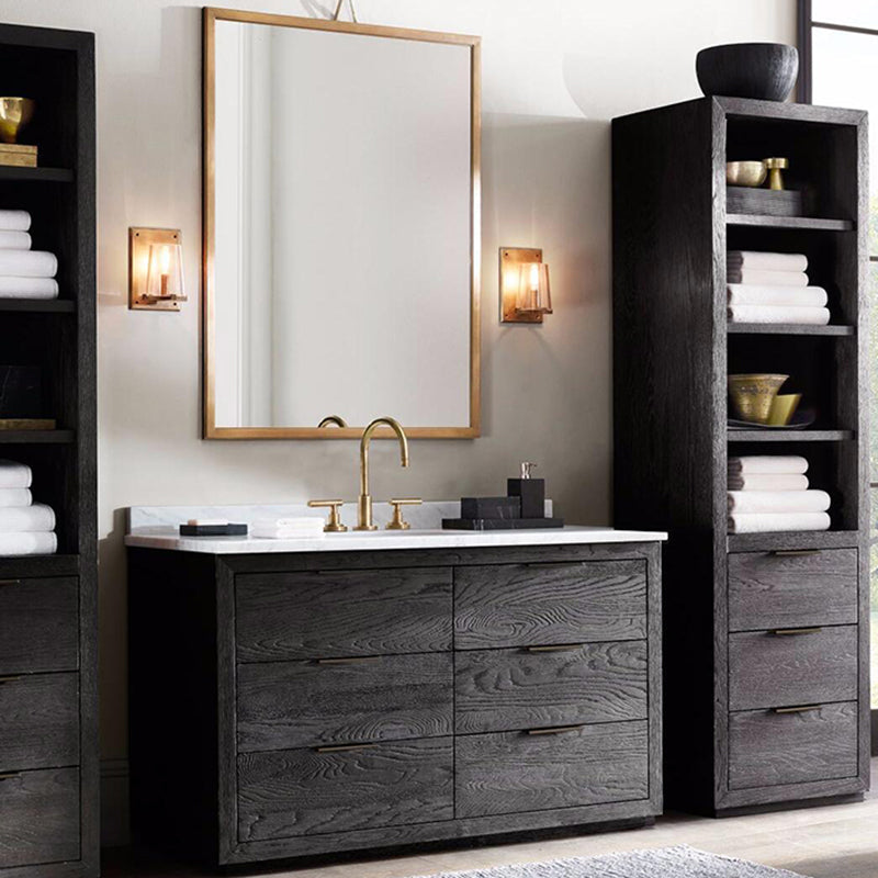 Frendorf | 1 Glühbirne Wohnzimmer Wandleuchte Lampe Tradition Schwarz/Gold Wandbeleuchtung Fixture mit Kegel Klarglas-Schirm