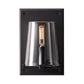 Frendorf | 1 Glühbirne Wohnzimmer Wandleuchte Lampe Tradition Schwarz/Gold Wandbeleuchtung Fixture mit Kegel Klarglas-Schirm