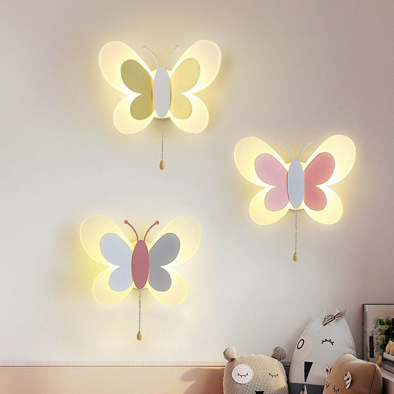 Dekorative Schmetterlings-Wandlampe Acryl Kinderzimmer LED Wandmontage Lampe