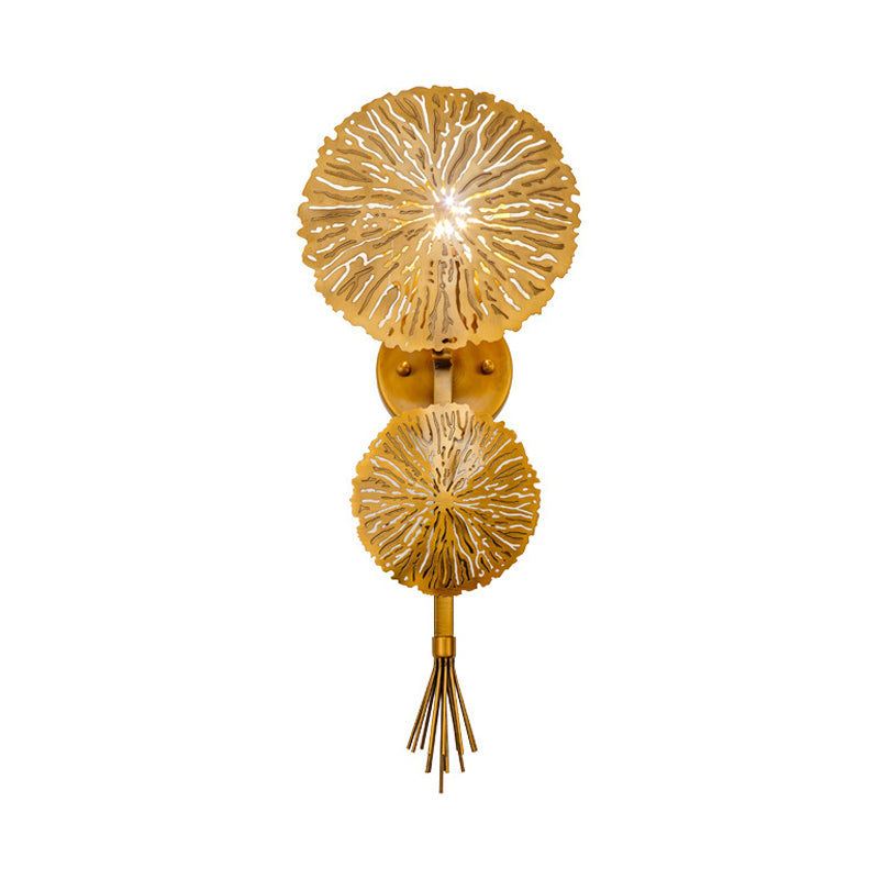 Frendorf | Traditionale Runde Wandmontagebeleuchtung Metall 1 Kopf Wandlampen in Gold