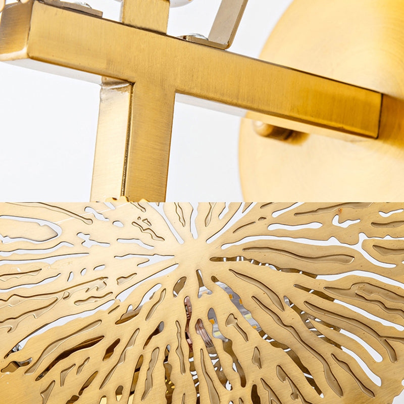 Frendorf | Traditionale Runde Wandmontagebeleuchtung Metall 1 Kopf Wandlampen in Gold
