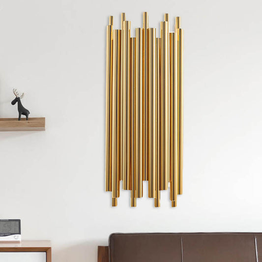 Frendorf | 16"/19.5" Breite Rohr Wandlampe Traditionell Metall 4 Köpfe Gold Wandleuchte für Wohnzimmer