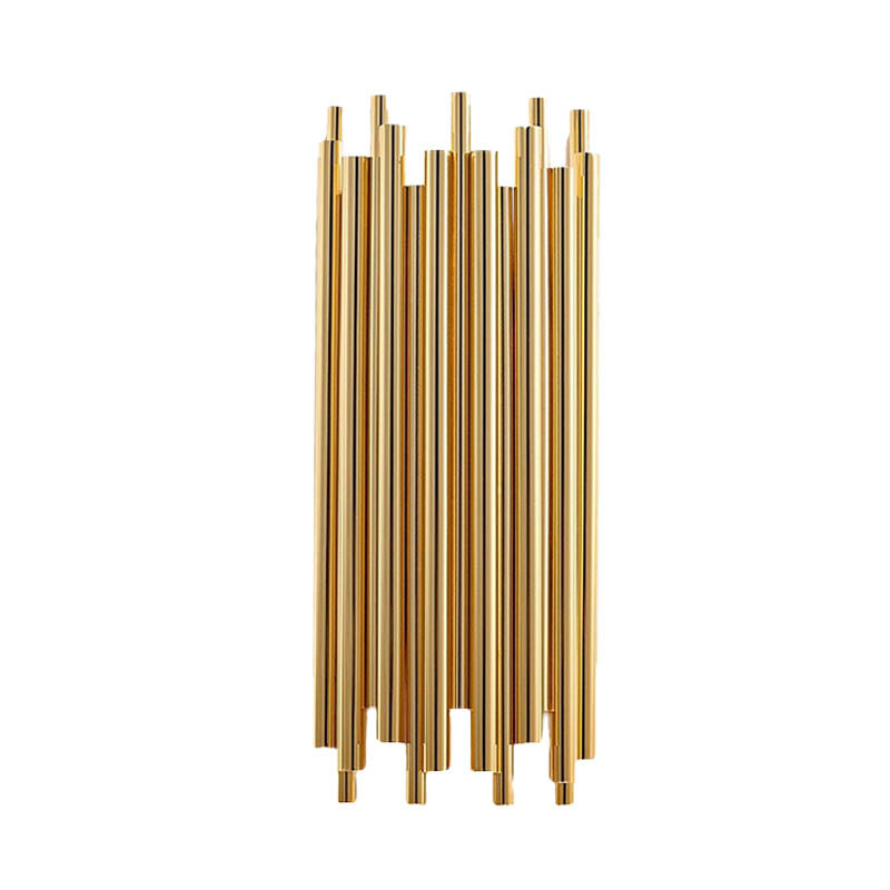 Frendorf | 16"/19.5" Breite Rohr Wandlampe Traditionell Metall 4 Köpfe Gold Wandleuchte für Wohnzimmer