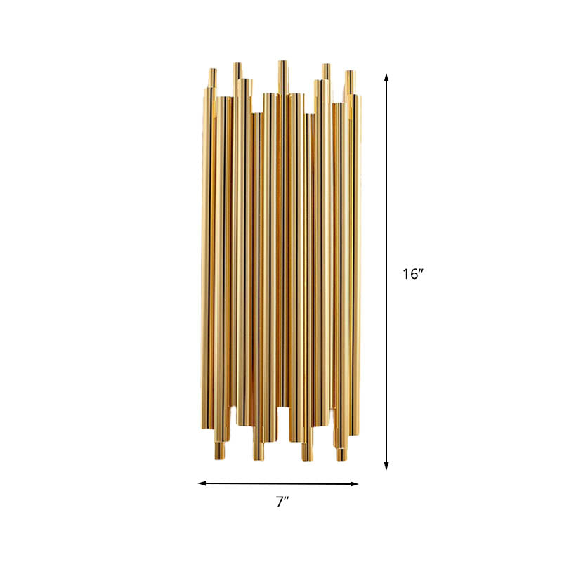 Frendorf | 16"/19.5" Breite Rohr Wandlampe Traditionell Metall 4 Köpfe Gold Wandleuchte für Wohnzimmer