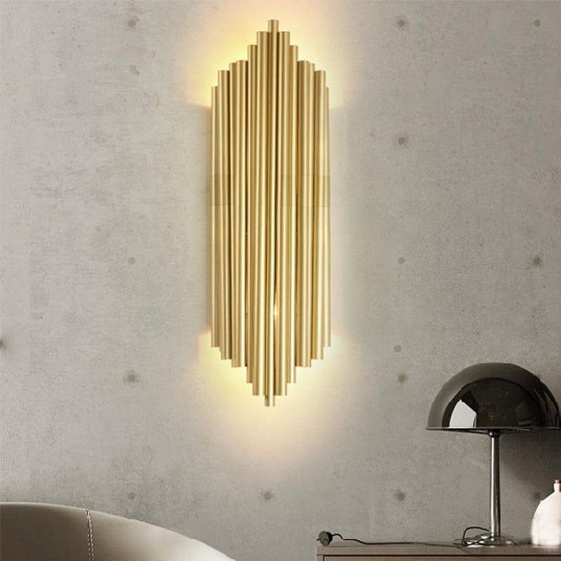 Frendorf | 16"/19.5" Breite Rohr Wandlampe Traditionell Metall 4 Köpfe Gold Wandleuchte für Wohnzimmer