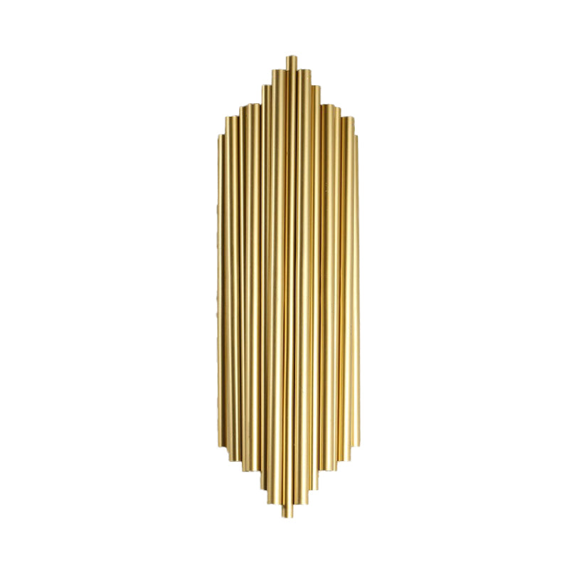 Frendorf | 16"/19.5" Breite Rohr Wandlampe Traditionell Metall 4 Köpfe Gold Wandleuchte für Wohnzimmer