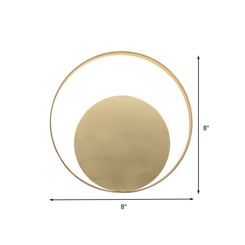 Frendorf | Gold Circular Wall Lighting Traditionary Metal LED Wandleuchte in Warm/Weiß Licht für Wohnzimmer