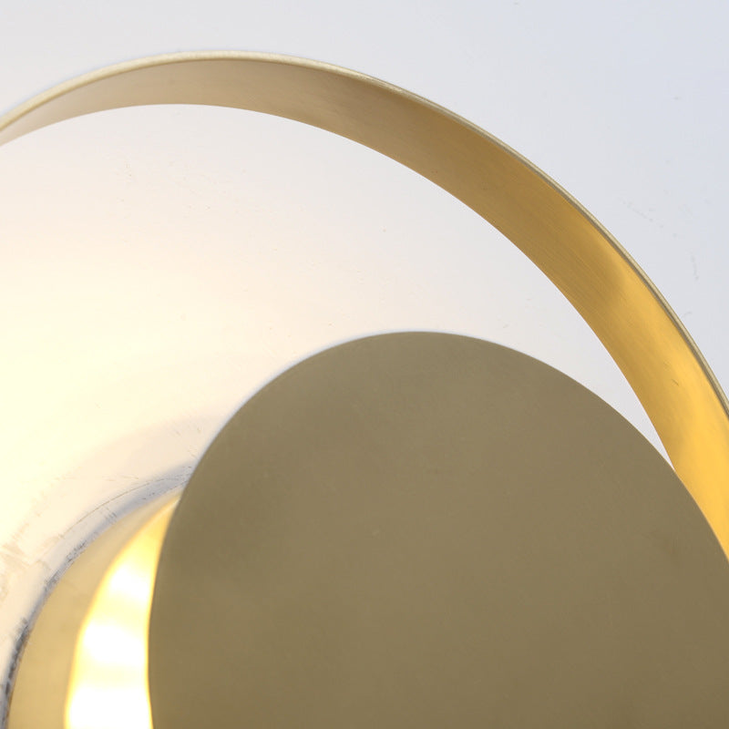 Frendorf | Gold Circular Wall Lighting Traditionary Metal LED Wandleuchte in Warm/Weiß Licht für Wohnzimmer