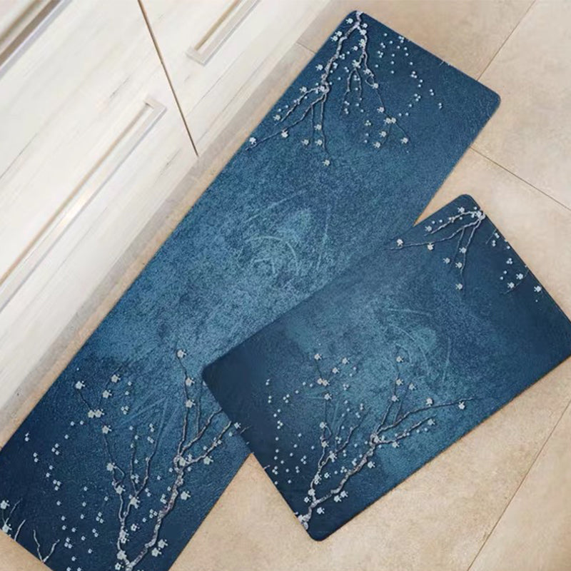 Chinoiserie Floral Printed Rug Mehrfarbiger PVC-Bereichsteppich Rutschfeste Rückseite Haustierfreundlicher Innenbereichsteppich für das Schlafzimmer
