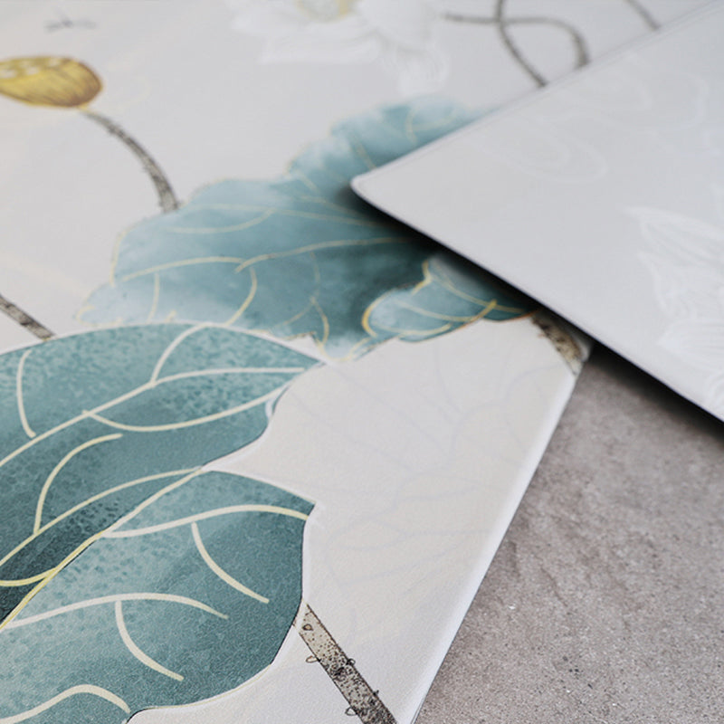 Chinoiserie Floral Printed Rug Mehrfarbiger PVC-Bereichsteppich Rutschfeste Rückseite Haustierfreundlicher Innenbereichsteppich für das Schlafzimmer