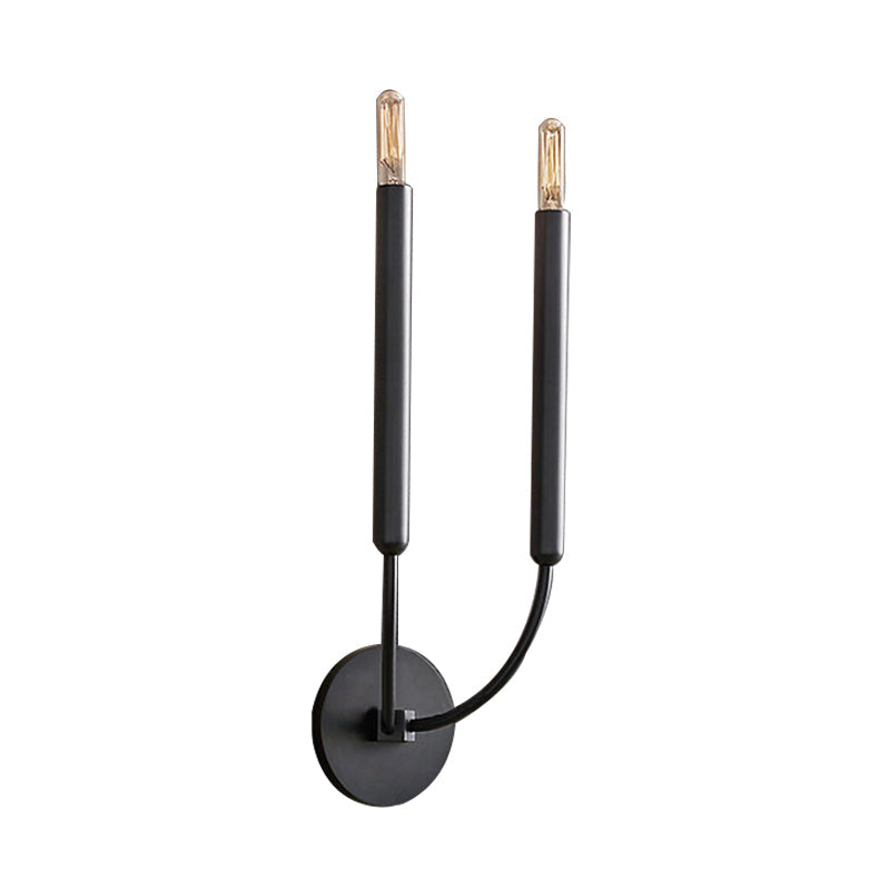 Frendorf | 1/2 lampen rohr wandlampe tradition metall wandleuchte in schwarz/messing für das esszimmer