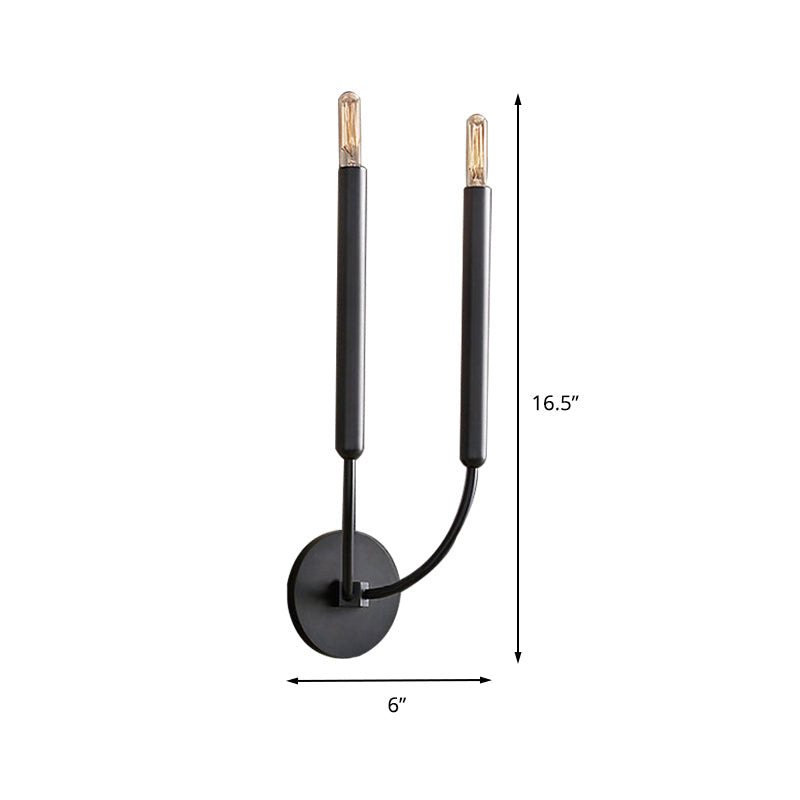 Frendorf | 1/2 lampen rohr wandlampe tradition metall wandleuchte in schwarz/messing für das esszimmer