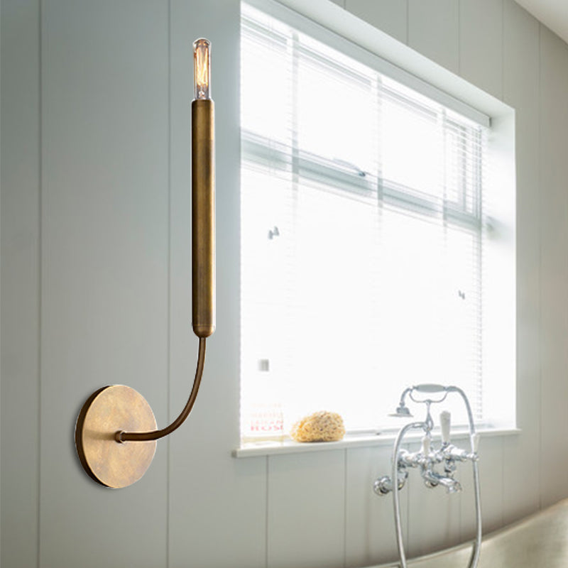Frendorf | 1/2 lampen rohr wandlampe tradition metall wandleuchte in schwarz/messing für das esszimmer