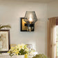 Frendorf | Metalen Kaarsen Sconces Lamp Traditie 1 Gloeilamp Zwarte Wandverlichting Armatuur met Urn Rookglas Schaduw
