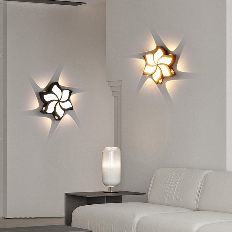 Zeitgenössische Einfachheit Aluminium Pinwheel Acrylschirm LED Wandleuchte Lampe für Schlafzimmer