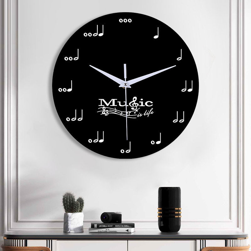 Musiknoten Wanddekoration Stille runde Uhr