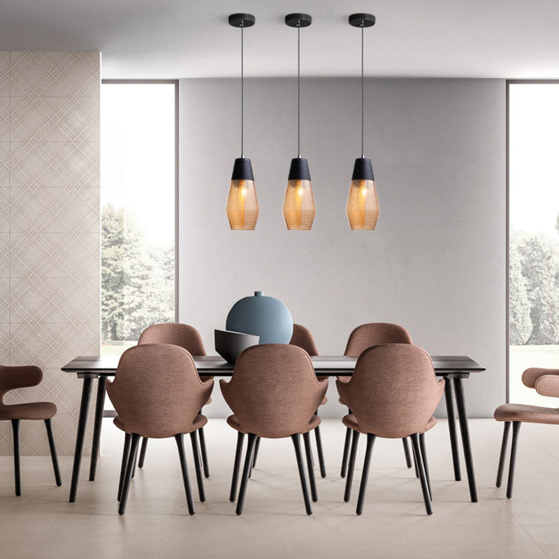 Frendorf | Auralite Pendelleuchte im skandinavischen Stil | Zylinder-Oval Design | Eisen & Glas | 1 Licht für Wohnzimmer