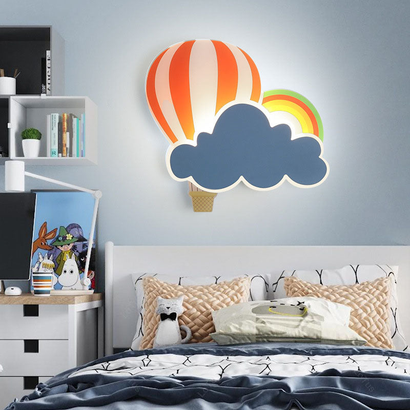 Frendorf | SkyDream LED Wandleuchte | Kreatives Heißluftballon- & Wolkendesign | Für Kinderzimmer | Warmweißes & Weißes Licht