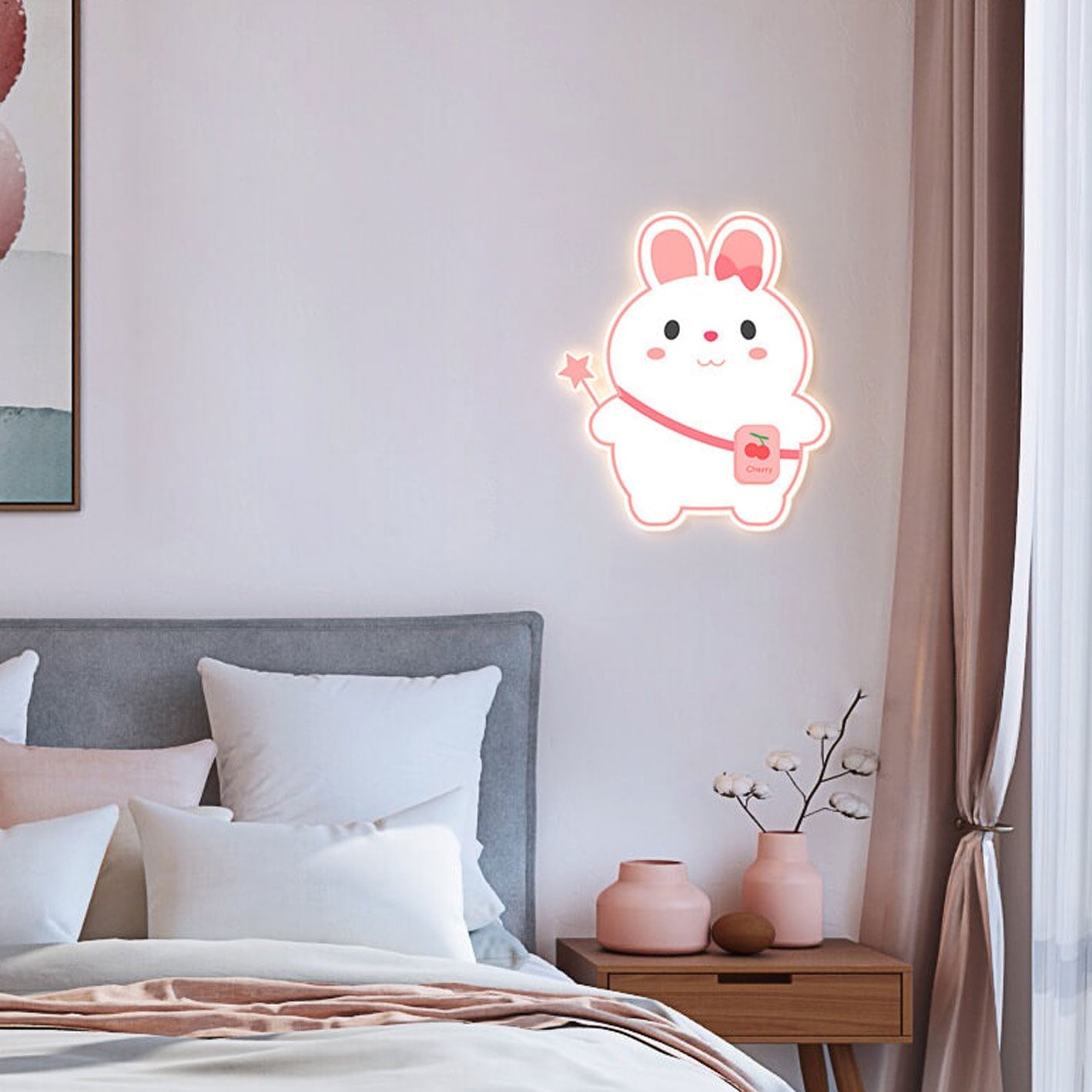 Frendorf | GlowBunny LED Kinder Wandleuchte | Kreatives Design | Einhorn & Hase | Dimmbar & Modern