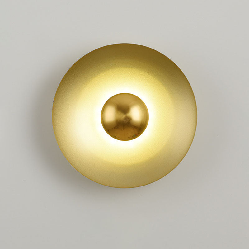 Contemporary Creative Macaron Flying Saucer Hardware LED Wall Sconce Lamp For Bedroom