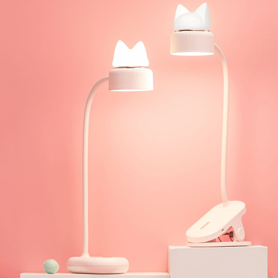 Frendorf | KittyGlow LED Tischlampe | Katzenohr-Design | Augenschonend | Klemmlampe & Normal | Modern & Kreativ