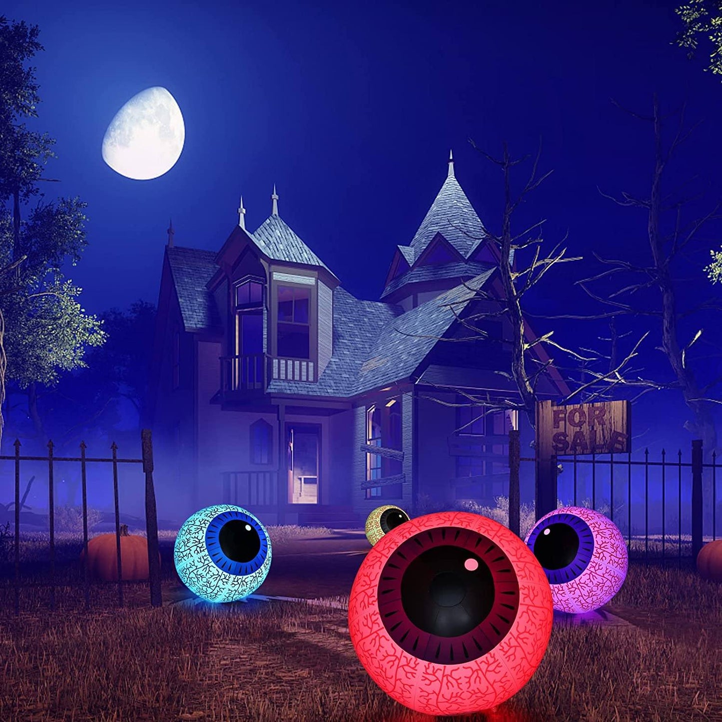 Frendorf | 24-Zoll Halloween aufblasbare Geister-Augen Dekoration