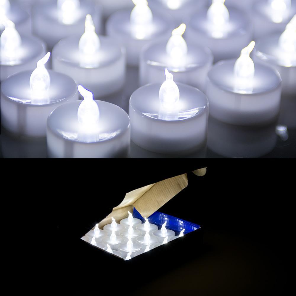 Frendorf | 24-Pack: Weiße LED Teelicht Timer Kerzen Batteriebetrieben Flameless Rauchfrei
