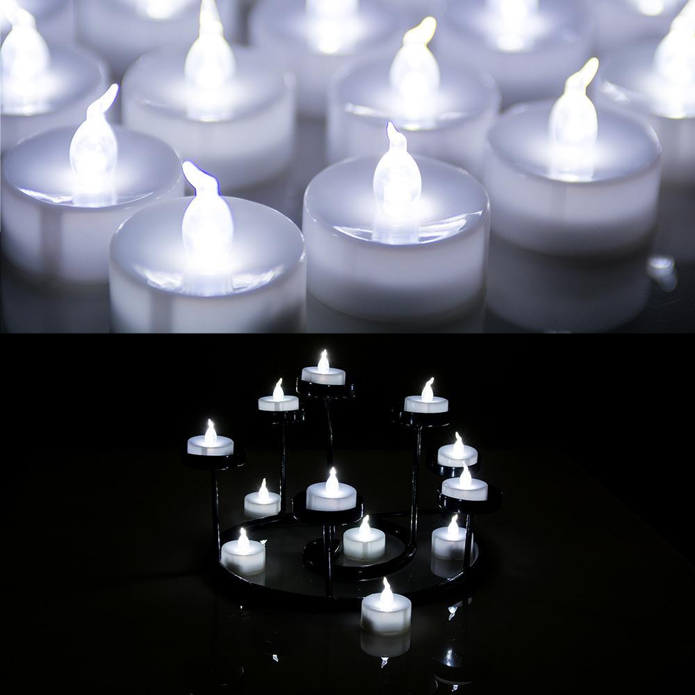 Frendorf | 24-Pack: Weiße LED Teelicht Timer Kerzen Batteriebetrieben Flameless Rauchfrei