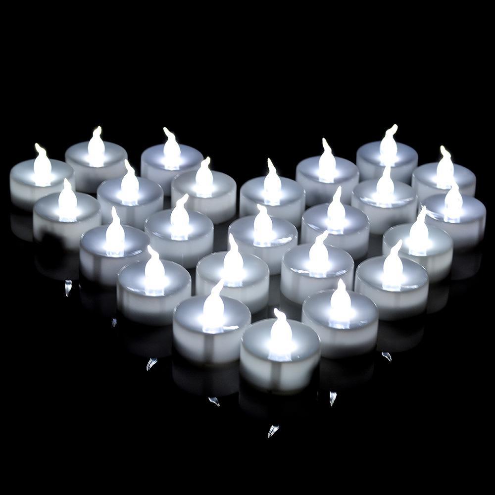 Frendorf | 24-Pack: Weiße LED Teelicht Timer Kerzen Batteriebetrieben Flameless Rauchfrei