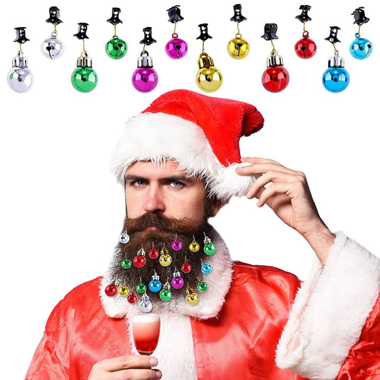 Frendorf | 24-Teile: Weihnachtsbart Baumschmuck Weihnachtsmann Bartglocken