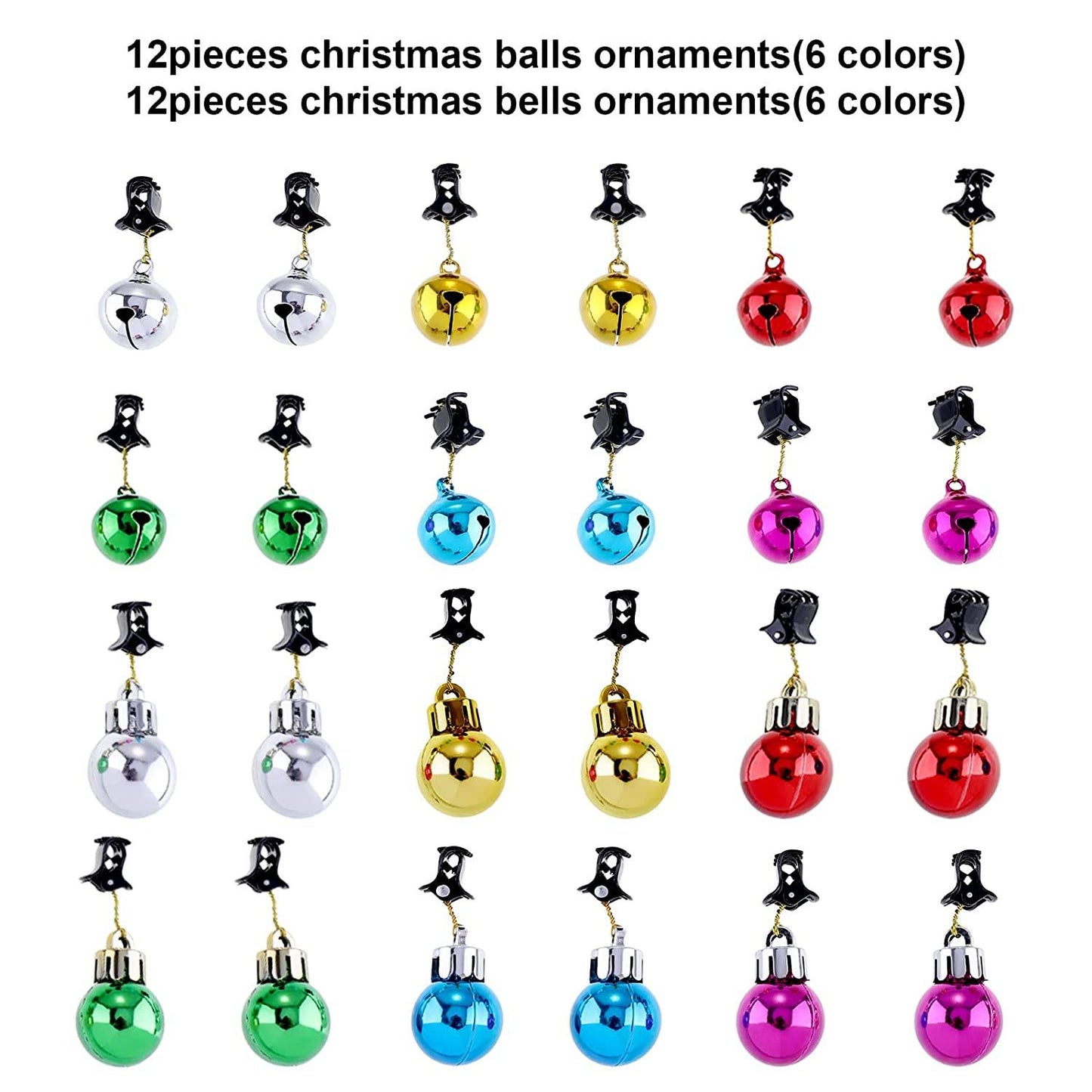 Frendorf | 24-Teile: Weihnachtsbart Baumschmuck Weihnachtsmann Bartglocken