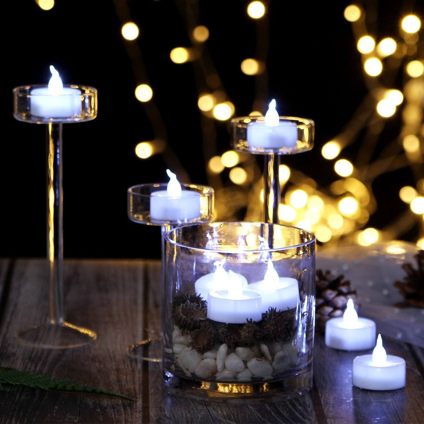 Frendorf | 24-Teile: Coole weiße LED- flameless Teelicht rauchfrei Timer Kerzen