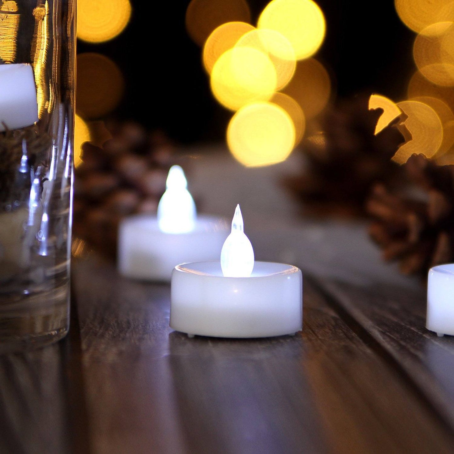 Frendorf | 24-Teile: Coole weiße LED- flameless Teelicht rauchfrei Timer Kerzen