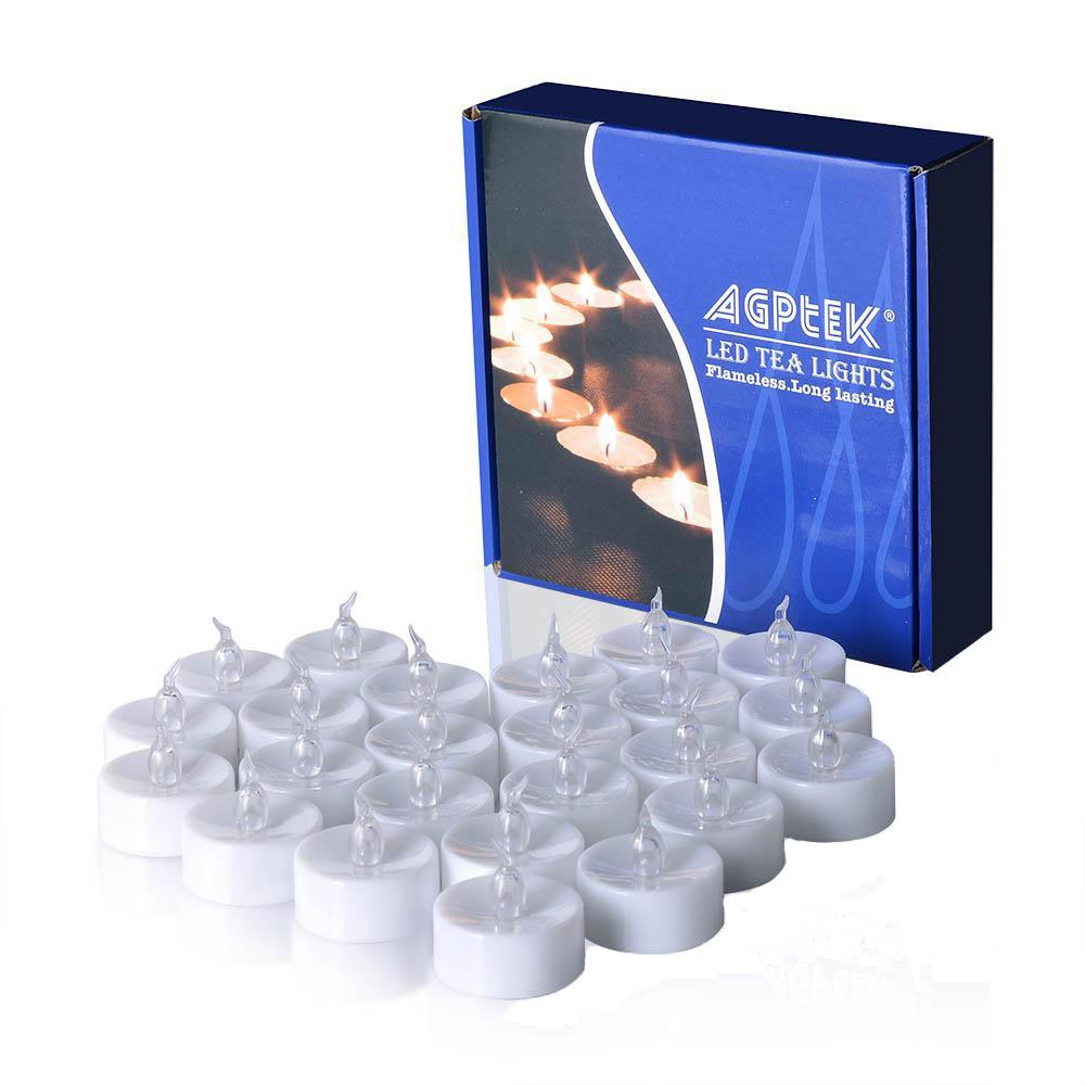 Frendorf | 24-Teile: Coole weiße LED- flameless Teelicht rauchfrei Timer Kerzen