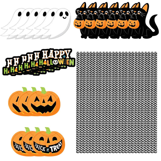 Frendorf | 24-teilig: Halloween-Party gestreifte Dekorationspapierstrohhalme