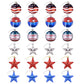 Frendorf | 24-Teile Set: Hängende Ornament Ball Stern Patriotisch