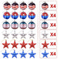 Frendorf | 24-Teile Set: Hängende Ornament Ball Stern Patriotisch