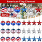 Frendorf | 24-Teile Set: Hängende Ornament Ball Stern Patriotisch