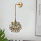 Frendorf | 1 Glühbirne Schlafzimmer Wandschalter Lampe Traditionelle Wandbeleuchtung mit Blumen weiß/rosa/blauem Glas-Schirm
