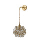 Frendorf | 1 Glühbirne Schlafzimmer Wandschalter Lampe Traditionelle Wandbeleuchtung mit Blumen weiß/rosa/blauem Glas-Schirm