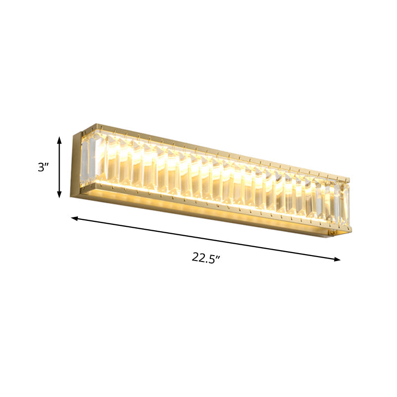 Frendorf | 10"/10.5"/16" Breite Runde/Rechteckige Wandleuchte Traditionelles Kristall Messing LED Wandleuchte für Schlafzimmer