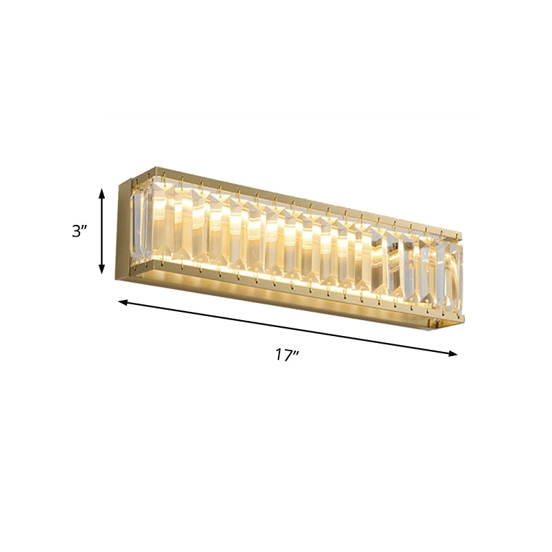 Frendorf | 10"/10.5"/16" Breite Runde/Rechteckige Wandleuchte Traditionelles Kristall Messing LED Wandleuchte für Schlafzimmer