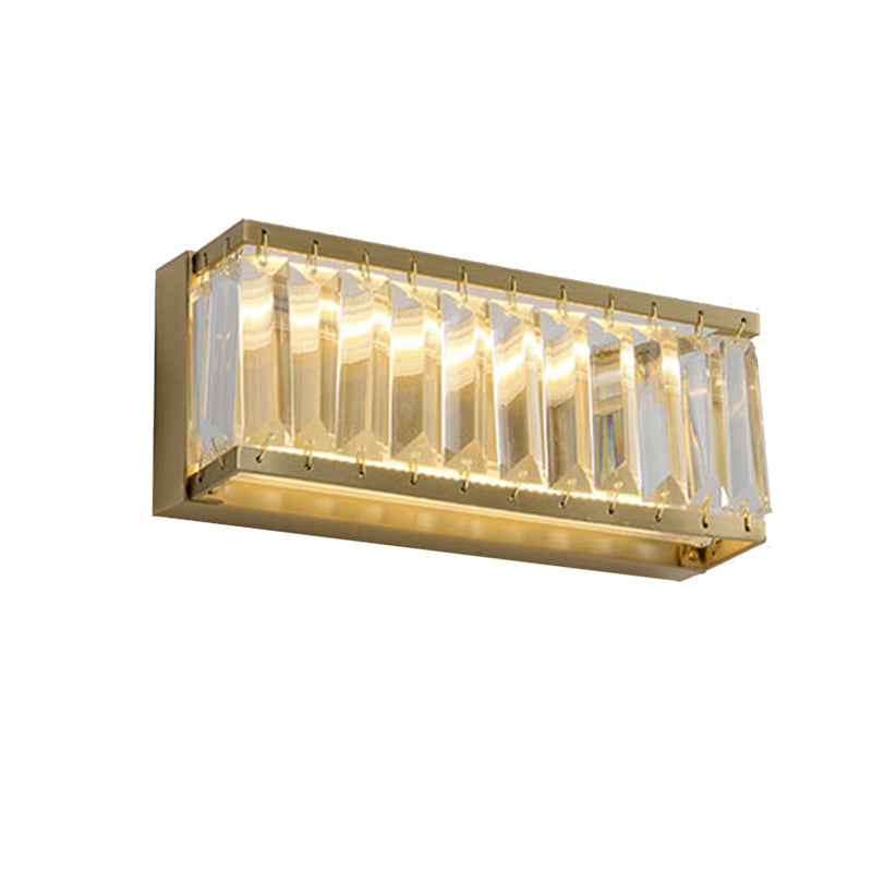 Frendorf | 10"/10.5"/16" Breite Runde/Rechteckige Wandleuchte Traditionelles Kristall Messing LED Wandleuchte für Schlafzimmer