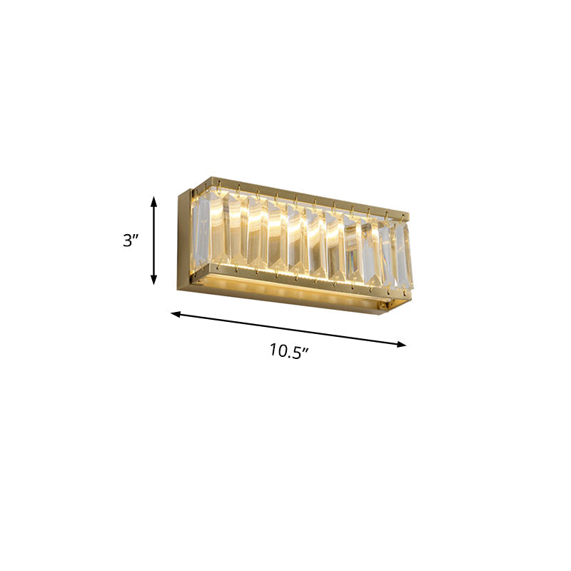 Frendorf | 10"/10.5"/16" Breite Runde/Rechteckige Wandleuchte Traditionelles Kristall Messing LED Wandleuchte für Schlafzimmer