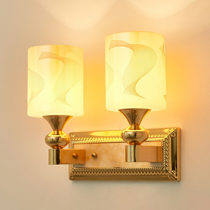 2-Kopf Weiße Glas Wandleuchte Einfache Stil Schirm Wohnzimmer Wand Beleuchtung Ideen