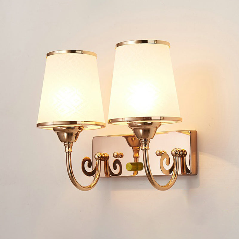 Frendorf | 2-Head Weißes Glas Wandleuchte Einfache Stil Schattiert Wohnzimmer Wandbeleuchtung Ideen