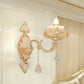 Frendorf | Beige Kerzen Wandleuchte Licht Klassisch Faux Jade Glas Schlafzimmer Wandleuchte Fixture