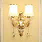 Frendorf | Faux Kerzen Wandleuchte Traditionelle Metall Wandlampe mit Schirm und Kristallanhänger