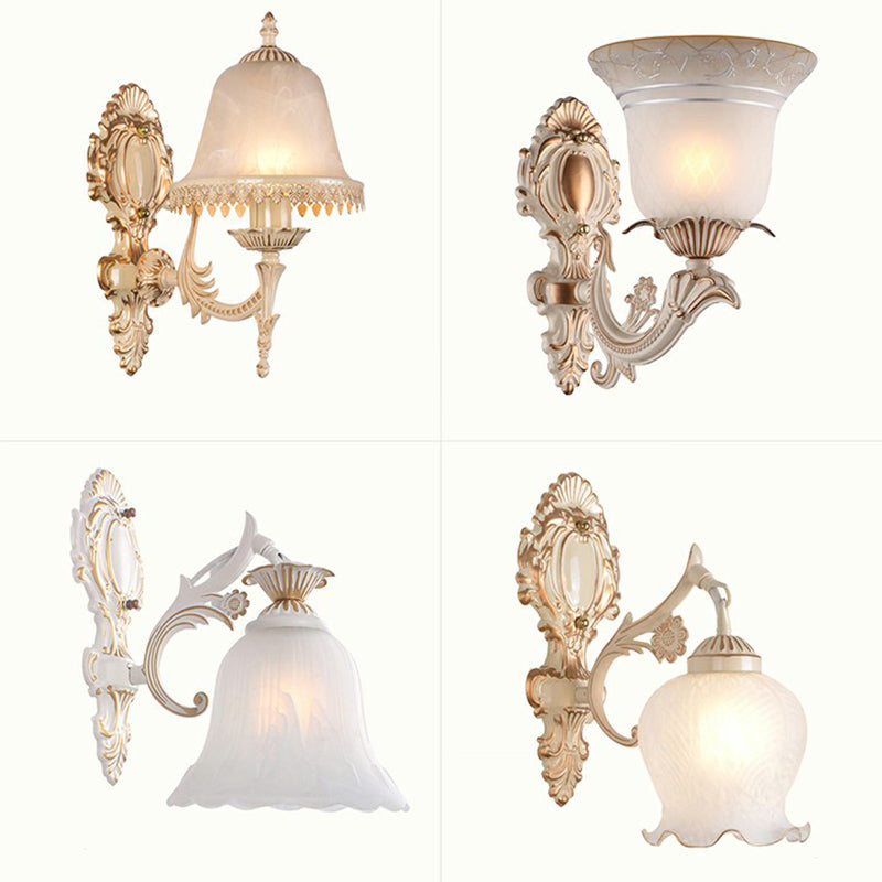 Frendorf | Frosted Glass Schattierte Wandlampe Ländlicher Stil Flur Wandleuchte Beleuchtungsarmatur